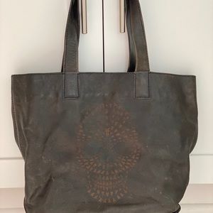 Frye Leather Skull Skeleton Tote Purse Handbag